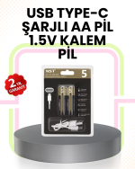Tekrar Şarj Edilebilir AA USB Type-C Pil | 1000+ Döngü | 1.5V Sabit Voltaj - Görsel 5
