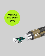 Tekrar Şarj Edilebilir AA USB Type-C Pil | 1000+ Döngü | 1.5V Sabit Voltaj - Görsel 2
