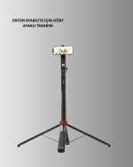 Taşınabilir Tripod ve Selfie Çubuğu Vlog ve Video Çekimi - Görsel 3