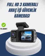 1080P Üç Kameralı Araç Kamerası Wi-Fi Destekli Park Modu ve G-Sensörlü - Görsel 5