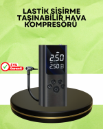 USB Şarjlı Taşınabilir Hava Kompresörü Dijital Ekranlı - Görsel 5
