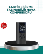 LED Işıklı Dijital Hava Pompası Araba Bisiklet Uyumlu - Görsel 5