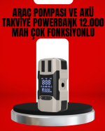Dijital Ekranlı Araç Pompası Akü Takviye Powerbank 12.000 mAh - Görsel 5