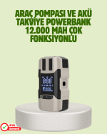 Araç Akü Takviye Cihazı ve Lastik Şişirme Pompası 12.000 mAh - Görsel 5