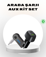 Bluetooth AUX Çevirici ve PD Destekli Araç Şarj Cihazı 2’li Set - Görsel 5