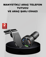 Araç İçi Telefon Tutucu + Quick Charge 3.0 Araç Şarj Cihazı Seti - Görsel 5