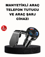 Manyetik Araç Telefon Tutucu ve Hızlı Şarj Adaptörü 2’li Set - Görsel 5