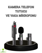 Vlog ve Canlı Yayın İçin Çift Yaka Mikrofonu ve Tripodlu Selfie Çubuğu Seti - Görsel 5