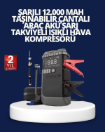 Şarjlı 12000 mAh Araç Akü Takviye ve Hava Kompresörü 4’ü 1 Arada - Görsel 5