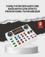 Çok Efektli Canlı Yayın Ses Mikseri USB ve Kablosuz Uyumlu - Görsel 5