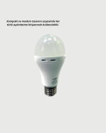 Yüksek Işık Güçlü Şarjlı LED Ampul E27 30W Enerji Tasarruflu - Görsel 3