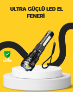 Güçlü LED El Feneri Şarj Edilebilir Çok Modlu - Görsel 5
