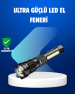 Güçlü LED El Feneri Şarj Edilebilir Çok Modlu - Görsel 5