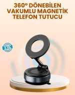 Vakumlu Manyetik Araç Telefon Tutucu Güçlü Tutuş - Görsel 5