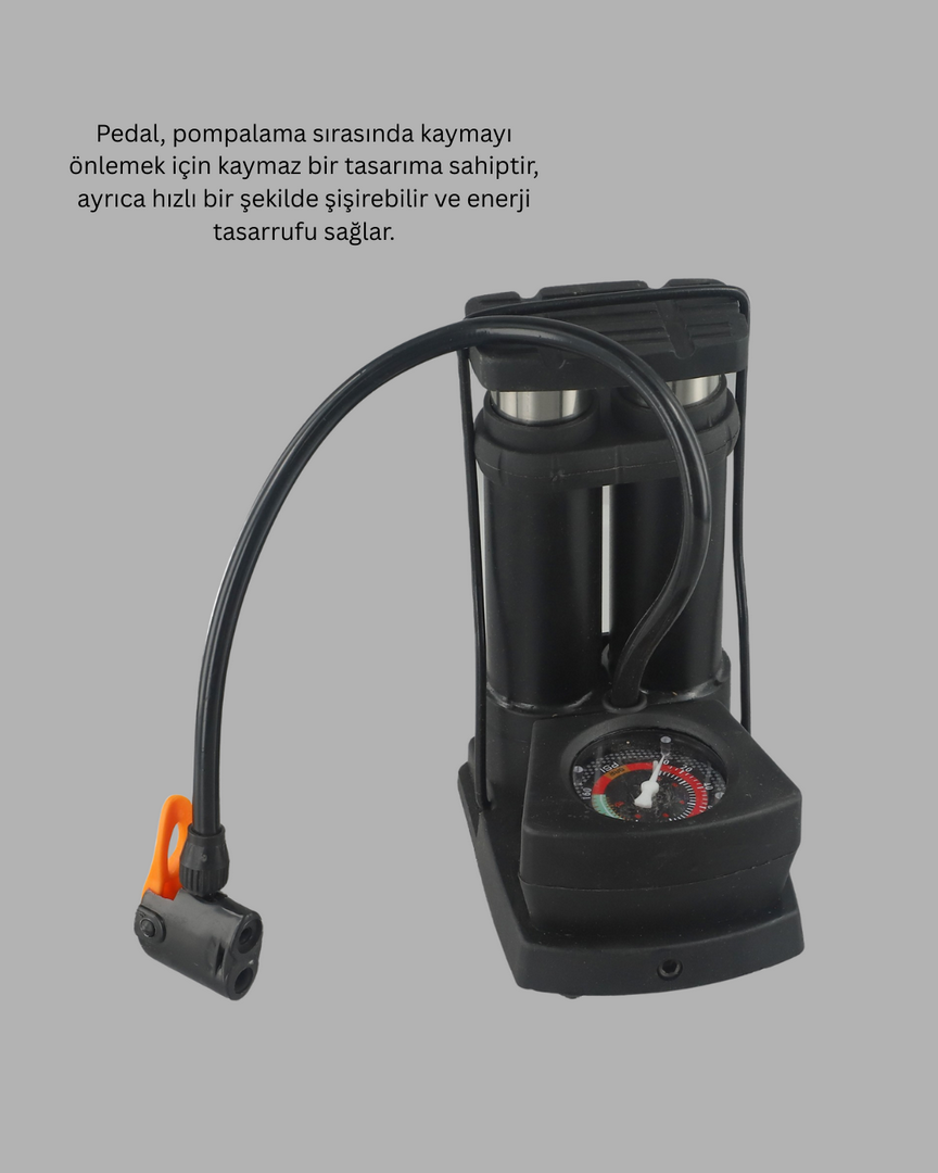 1253954_7-61.png Ayaklı Bisiklet Pompası Basınç Göstergeli Çok Amaçlı - Görsel 1