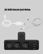USB ve Type-C Portlu Anahtarlı Çoklu Priz Güç Ünitesi - Görsel 4