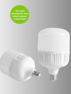Uzun Ömürlü Şarjlı LED Ampul 30 Watt Güçlü Aydınlatma