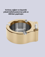 Paslanmaz Çelik Küllük Çakmaklı Masa Üstü Kullanım - Görsel 2