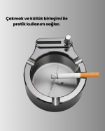 Yuvarlak Çakmaklı Küllük Dayanıklı Metal Yapı - Görsel 4