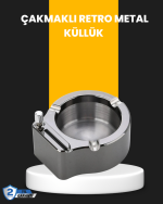 Yuvarlak Çakmaklı Küllük Dayanıklı Metal Yapı - Görsel 5