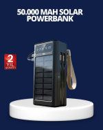 Güneş Panelli Powerbank LED Işıklı Taşınabilir Şarj Cihazı - Görsel 5