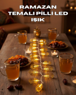 Ramazan Işıkları Pilli Altın Fener Tasarımlı Dekoratif LED Aydınlatma - Görsel 5