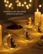 Dekoratif Ramazan Ay Işığı Secde Eden Adam Figürlü - Görsel 4