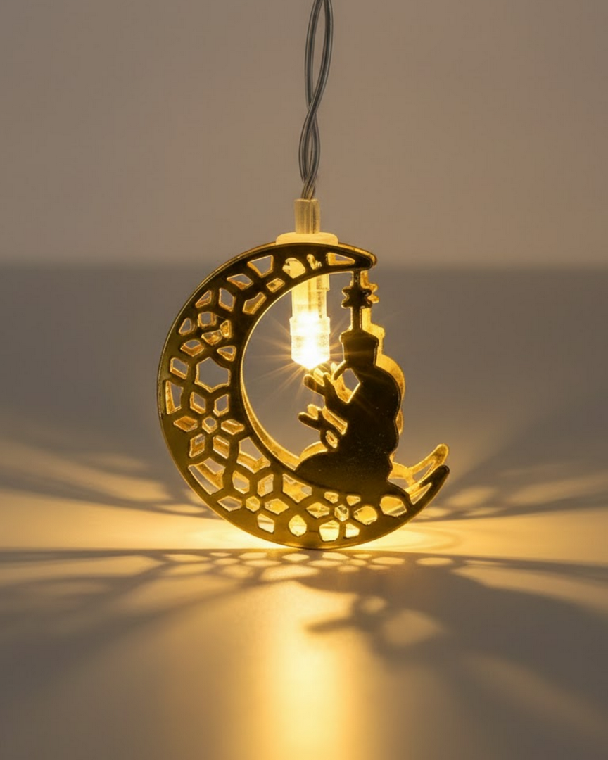 1255281_7-94.png Ramazan Temalı Ay İçinde Secde Eden Adam LED Peri Işığı - Görsel 1