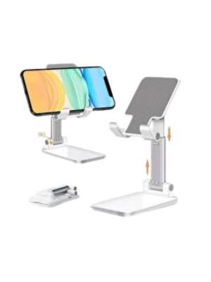 Ayarlanabilir Ergonomik Katlanabilir Masaüstü Telefon Tutucu Beyaz