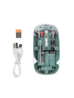 Bluetooth ve 2.4G USB Destekli Pilli Kablosuz Şeffaf Mouse
