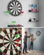 Şık Tasarımlı 15 İnç Dart Tahtası Metal Uçlu 4 Ok Seti - Görsel 5