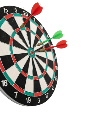 15 İnç Dart Tahtası 4 Metal Uçlu Dart Oku Dayanıklı Ahşap Gövde
