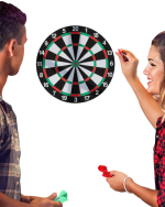 Kaliteli Ahşap Dart Tahtası 12 İnç 4 Adet Metal İğne Uçlu Ok - Görsel 4