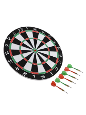 Kaliteli Ahşap Dart Tahtası 12 İnç  4 Dart Ok Seti