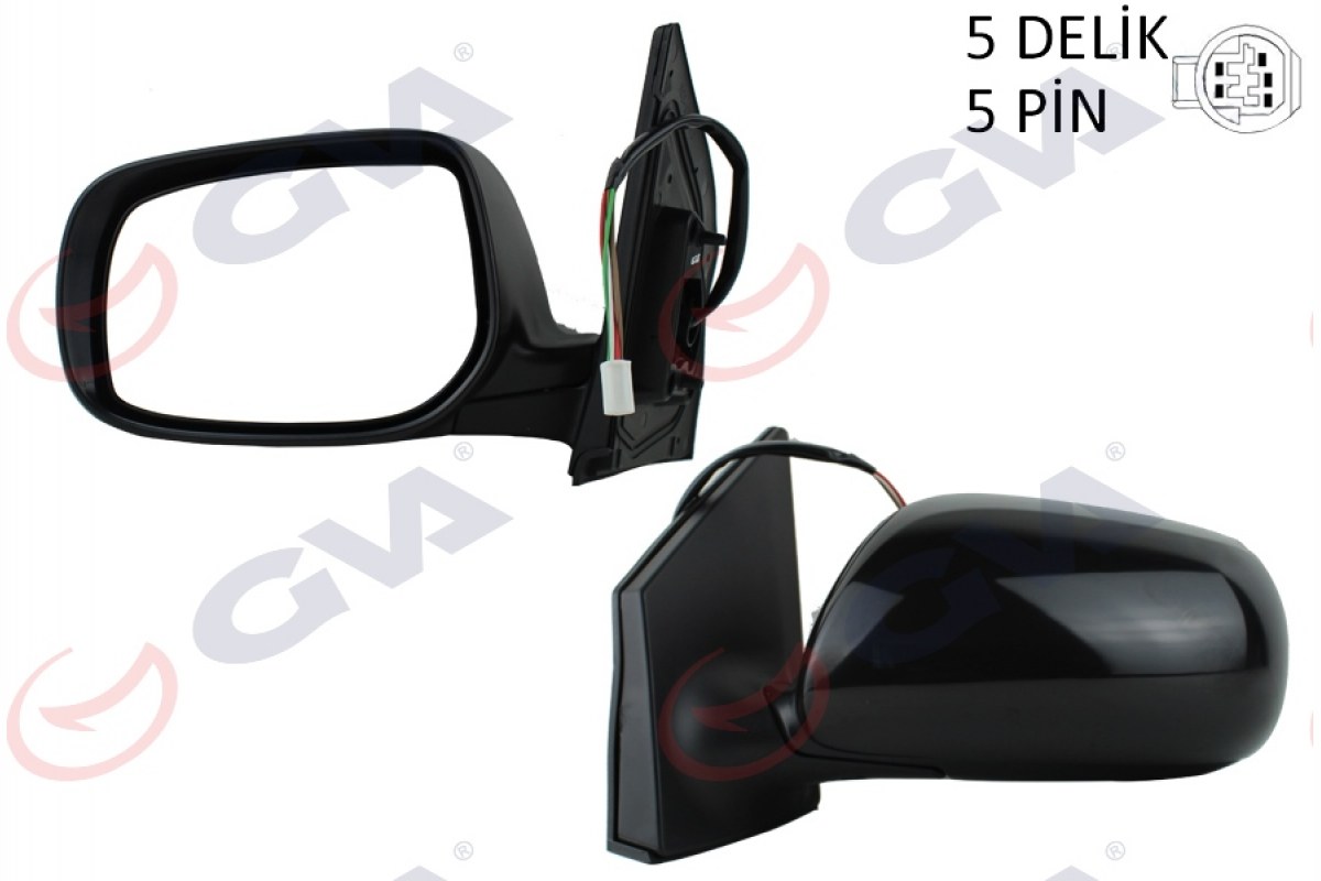 1811665_251068_604156398.jpg DIŞ DİKİZ AYNASI SOL COROLLA 08 ELEKTRİKLİ ISITMALI ASTARLI KONVEKS 5 FİŞ VM-6263NEHPL - Görsel 1