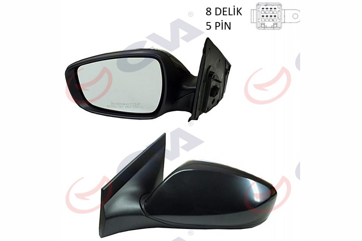 1811668_251090_556665670.jpg DIŞ DİKİZ AYNASI SOL BLUE 12 ELEKTRİKLİ ISITMALI SİYAH KAPAK DÜZ CAM 5 FİŞ VM-6451EL - Görsel 1
