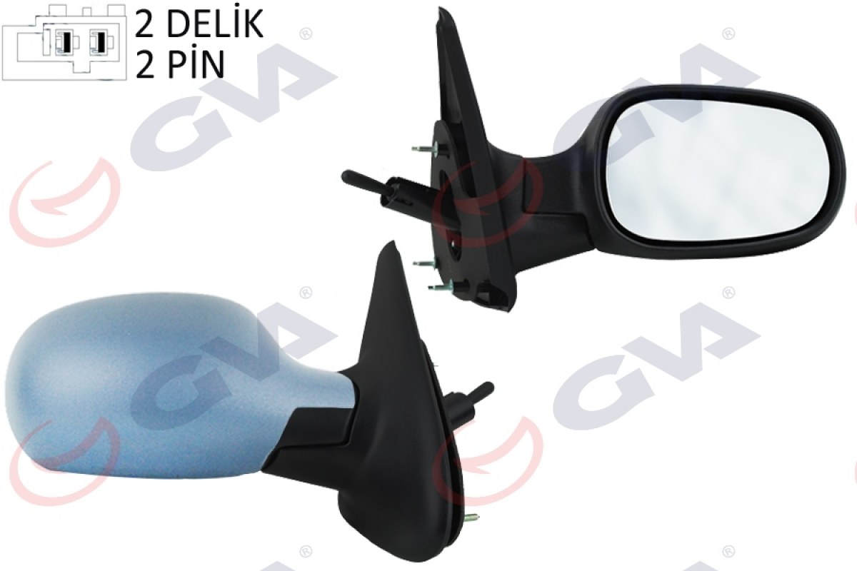 1811743_251508_880267289.jpg DIŞ DİKİZ AYNASI SAĞ MEGANE 99 MEKANİK SENSÖRLÜ ASTARLI KONVEKS 2 FİŞ VM-129PSR - Görsel 1