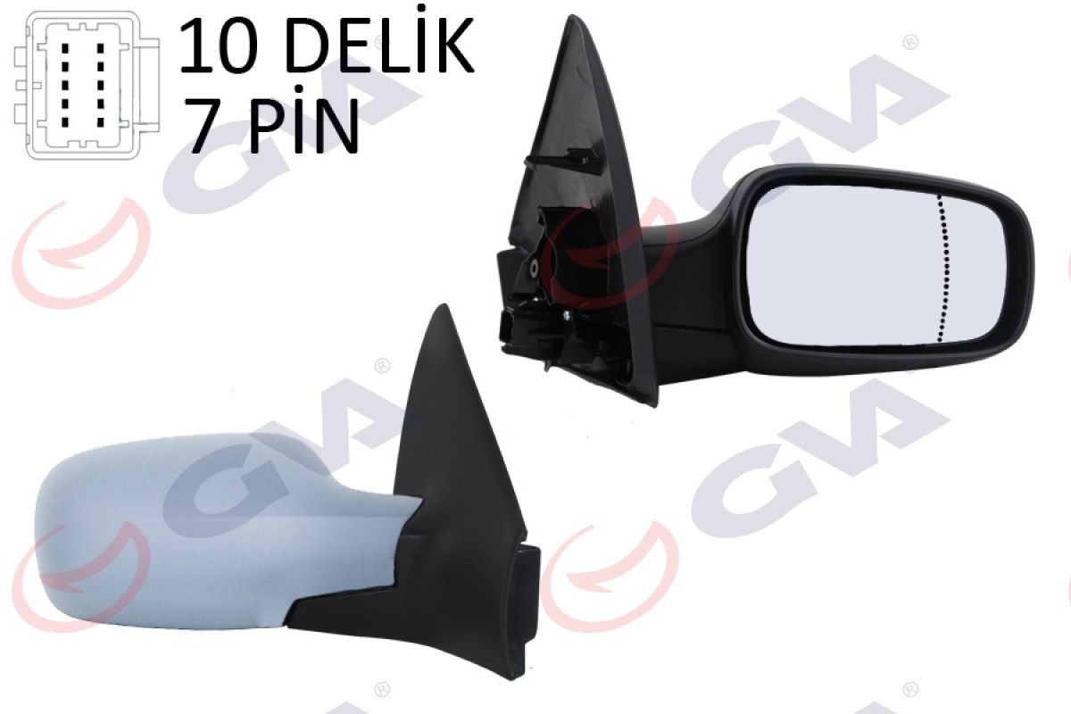1812096_253261_330339296.jpg DIŞ DİKİZ AYNASI SAĞ MEGANE 02 ELEKTRİKLİ ISITMALI SENSÖRLÜ ASTARLI ASFERİK 7 FİŞ VM-138EHPSR - Görsel 1