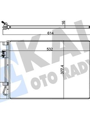 KLİMA RADYATÖRÜ KURUTUCULU [ HYUNDAI ACCENT BLUE 1.4I 2011- ,  KIA RIO III 1.25 CVVT / 1.4 CVVT 2011- 530x371x16MM ]