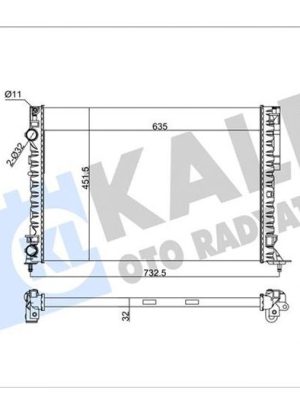 MOTOR SU RADYATÖRÜ [ RENAULT LAGUNA 1997-2001, ESPACE III 1999-2002 1.6/1.8/2.0/1.9D KLİMALI 2 SIRA AL+PL ]