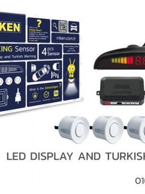 PARK SENSÖRÜ LED EKRAN VE TURKCE UYARI BEYAZ