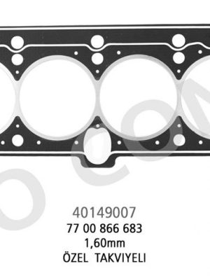 SİLİNDİR KAPAK CONTA (LPGLİ ARACLARA OZEL TAKVİYELİ 1,60mm BEYAZ) MGN 1.6 8V