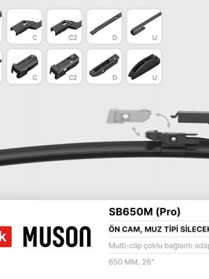 SİLECEK SÜPÜRGESİ MUZ TİPİ 650MM A, B, C, D VE U TİP KOLLARA UYGUN SİLECEK SÜPÜRGESİ