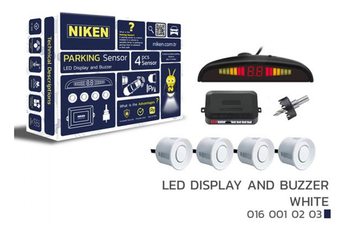 1832285_960797_598396202.jpg PARK SENSÖRÜ LED EKRAN SES İKAZLI BEYAZ - Görsel 1