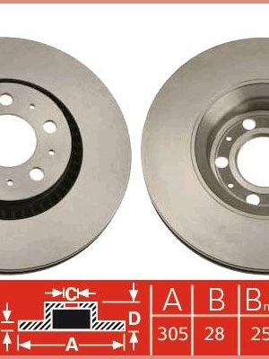 ÖN FREN AYNASI VOLVO S60 00-10 S80 98-06 V70 97-07 XC70 00-07 305x25x5DLx BÜYÜK TİP
