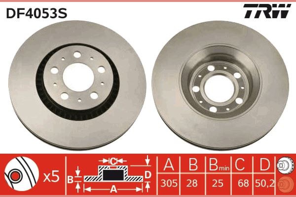 1834146_986926_905795280.jpg ÖN FREN AYNASI VOLVO S60 00-10 S80 98-06 V70 97-07 XC70 00-07 305x25x5DLx BÜYÜK TİP - Görsel 1