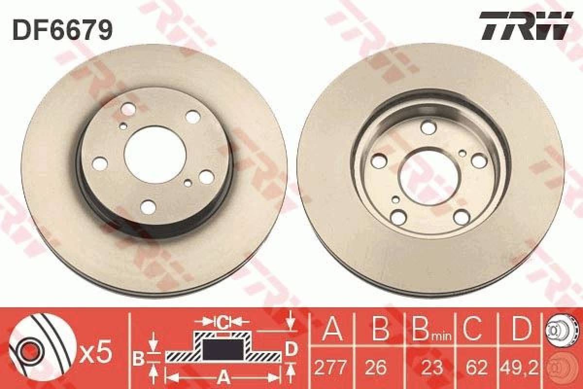 1834148_986928_247643020.jpg ÖN FREN AYNASI AURIS-COROLLA 1.4D 12 5B 277mm - Görsel 1