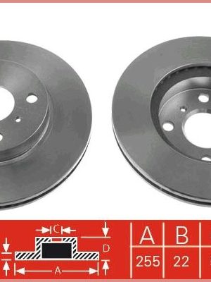 ÖN FREN AYNASI COROLLA 1.4 ie 16V 00-01 1.3 ie 16V 92-97 1.8 ie 16V 92-97 255x22x4DLxHAVALI
