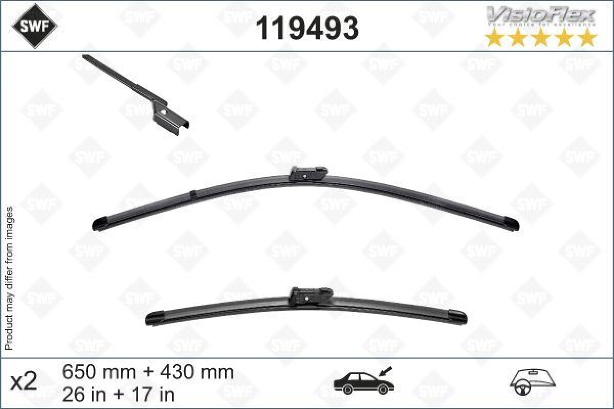 1851184_1066072_357575375.jpg SWF VisioFlex Flat Blade X2 650 430 mm PEUGEOT 508 II 09/18 - Görsel 1