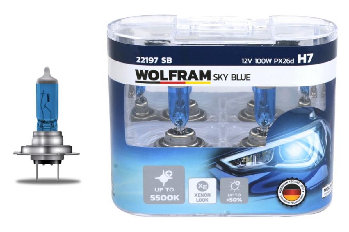 1853790_1076228_726974166.jpg AMPUL 12V H7 100 PX26d SKY BLUE BEYAZ IŞIK - Görsel 1